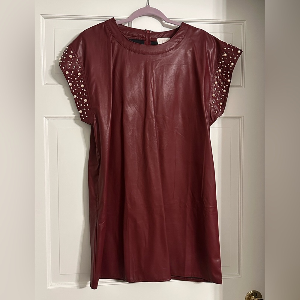 Elegant Maroon Studded Sleeve Blouse